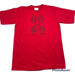Anna Sui red tee with cute logo graphics